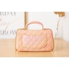 Chanel handle mini flap bag orange colorful 20cm