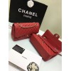 CHANEL 1112 Red Large 2.55 Calfskin Leather Flap Bag with Gold Hardware