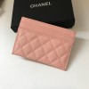 Chanel pink card holder in gold hardware