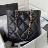 Chanel 22B tote 19 black lampskin bag