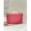 Chanel vanity pink leather handle bag