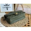 Chanel 22k Calfskin & Gold-Tone Metal Green Bag