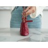 Chanel 2023 small clutch red shiny leather bag