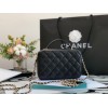 Chanel 22A Mini Vanity Caviar Black Leather Bag