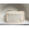 Chanel 19 shearling lampskin white flap bag ( Available in short time)