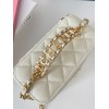 Chanel vanity white leather handle bag