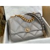 Chanel 19 flap gray bag 30cm