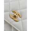 Chanel Woc double chain white leather bag