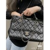 CHANEL Glazed Calfskin CC Delivery Small Tote Black