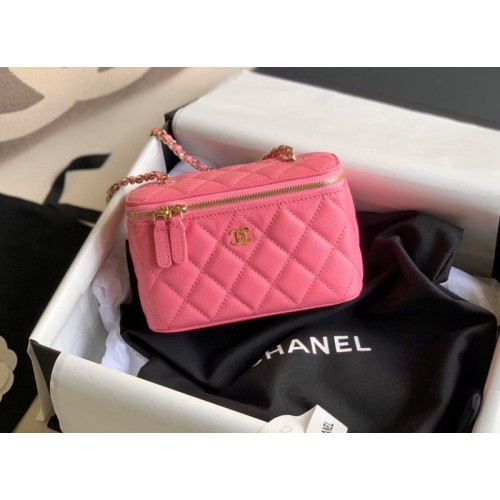 Chanel Vantiy Case Pink Caviar Leather Bag