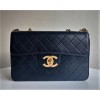 Chanel CF flapbag black lambskin 24k gold hardware large bag