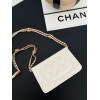 Chanel Woc double chain white leather bag