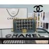 Chanel Boy Calfskin Blue Gold hardware 25cm