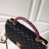 Chanel Coco Flap bag with top handle Black&White&Wine