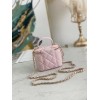 Chanel case pink handle leather bag