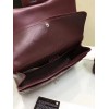 CHANEL 1112 Wine Red Large Size 30cm Lambskin Leather Flap Bag With Gold/Silver Hardware