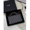 Chanel woc caviar handle black leather bag