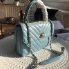 Chanel Chevron Trendy CC Flap Top Handle Blue Bag