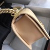 Chanel Small/ Medium Caviar Boy Bag Beige - Gold