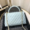 Chanel Coco Grained Calfskin Blue Flap Bag 29cm