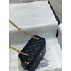 Chanel 22B mini vanity black lambskin pearl strap bag