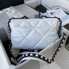 Chanel 19 Flap Bag White - Black Hardware