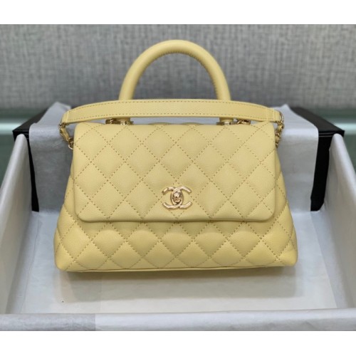 Chanel Coco Handle Yellow Caviar Small Bag