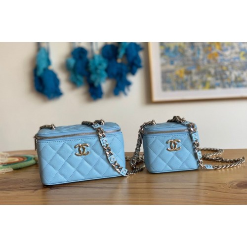 Chanel vanity blue caviar COCO letter small/ mini bag