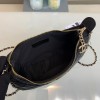 Chanel black lambskin pouch with chain bag