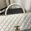 Chanel Coco Grained Calfskin Gray Flap Bag 29cm