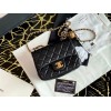 Chanel Lambskin & Gold-Tone Small Metal Flap Bag Black 13cm