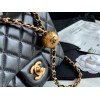 Chanel Lambskin & Gold-Tone Small Metal Flap Bag Black 13cm