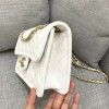 Chanel white leather flap bag