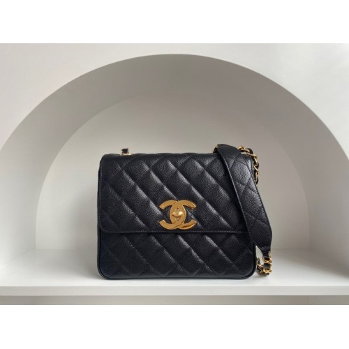 Chanel CF flapbag black 24k gold hardware medium bag