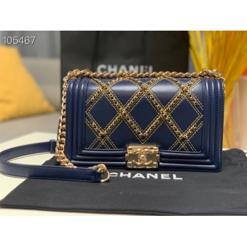 Chanel Leboy Blue Flap Bag 25cm