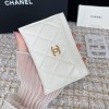 Chanel white caviar card holder