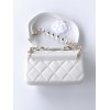 Chanel flap lampskin pearl white bag