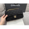 Chanel Sequins Tweed Medium Flap Bag in Black