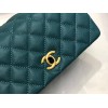 Chanel coco handle small blue caviar leather bag