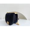 Chanel 22A Small Boy Messenger Blue Velvet Bag