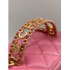 Chanel vanity pink leather handle bag