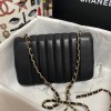 Chanel Calfskin & Vintage Metal Small Flap Bag Black AS1499