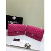 CHANEL 1112 Rose Red large Size 30 Lambskin Leather Flap Bag With Gold/Silver Hardware
