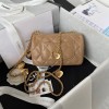 Chanel heart chain brown lambskin bag