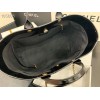 Chanel tote shopping black gold bag