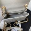 Chanel 17cm Classic Flap Bag Grey Caviar Leather gold hardware