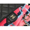 Chanel Printed Fabric Foldable Pink Shopping Bag