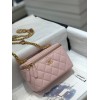 Chanel 22B mini vanity pink lambskin pearl strap bag