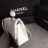 CHANEL white Size 30cm Lambskin Leather Flap Bag With Gold Hardware