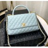 Chanel Coco Grained Calfskin Blue Flap Bag 29cm